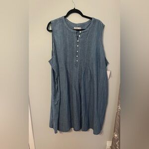 Sonoma Light Denim Textured Button-Front Dress